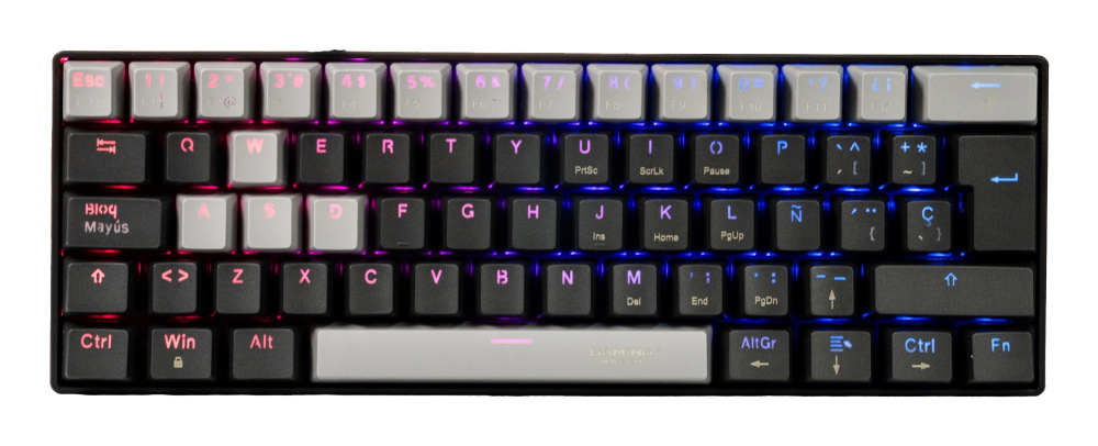 Teclado Gamer Naceb Viper LED RGB 60%, Teclado Mecánico, MX Red, Alámbrico, USB, Negro, Español