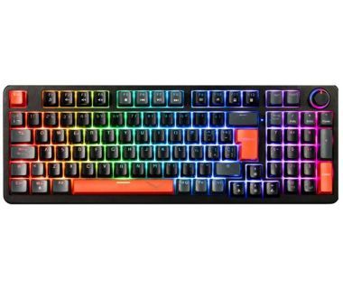 Teclado Gamer Naceb Phyton LED RGB, Teclado Mecánico, Switch Brown, Inalámbrico, RF Inalámbrico, Negro, Español