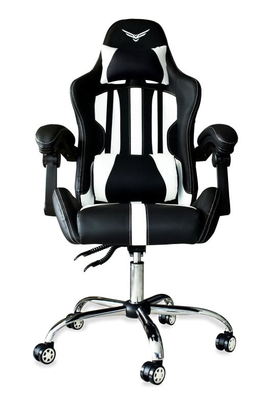 Naceb Silla Gamer Ninja Blade, hasta 140Kg, Negro/Blanco