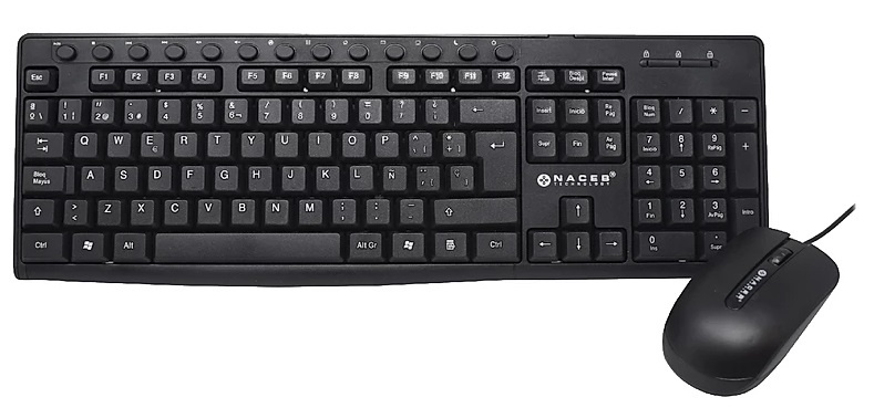 Kit de Teclado y Mouse Naceb NA-112N, Alámbrico, USB, Negro (Español)