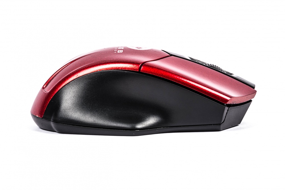 Mini Mouse Naceb Óptico NA-273R, Inalámbrico, Alcance 10 Metros, 1200DPI, Negro/Rojo