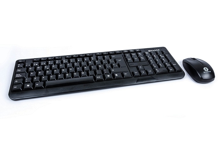 Kit de Teclado y Mouse Naceb NA-426, RF Inalámbrico, Negro (Español)