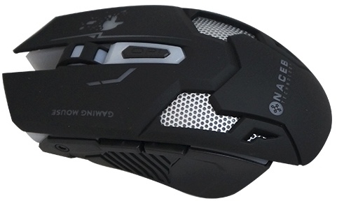 Mouse Naceb Láser NA-615, Alámbrico, USB, 2400DPI, Negro