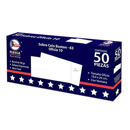 Nassa Sobre HA0205, Tamaño Oficio, Blanco, 50 Piezas