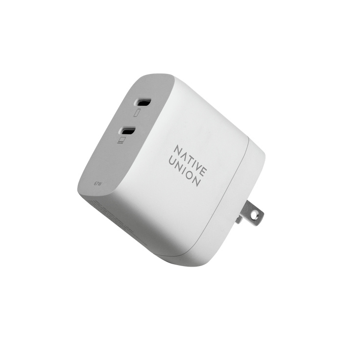 Native Union Cargador de Pared GaN, 67W, 2x USB-C, Blanco