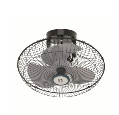 Navia Ventilador de Techo SATURNO, 3 Velocidades, 18", Negro