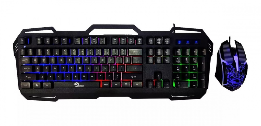 Kit Gamer de Teclado y Mouse Nayal GHAJ-520RGB, Alámbrico, USB, Negro, Inglés