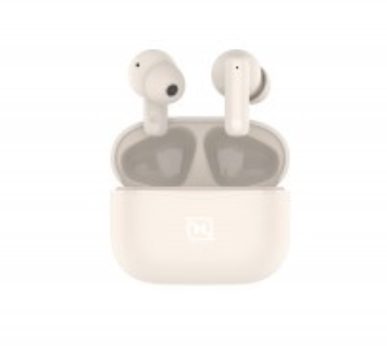 Necnon Audífonos Intrauriculares con Micrófono NTWS-103, Inalámbrico, Bluetooth, Beige