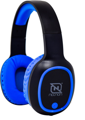 Necnon Audífonos con Micrófono NBH-04 Pro, Bluetooth, Inalámbrico, Azul/Negro