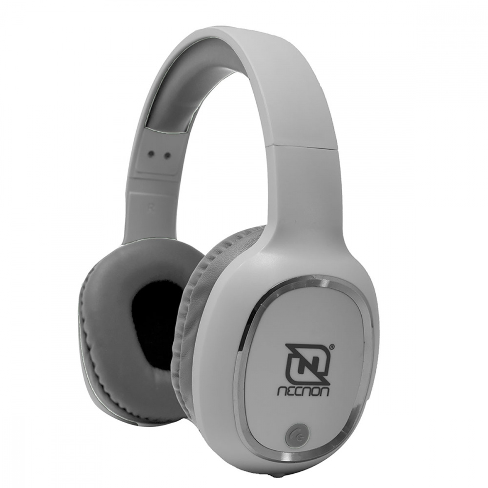 Necnon Audífonos con Micrófono NBH-04 Pro, Bluetooth, Inalámbrico, Blanco/Plata