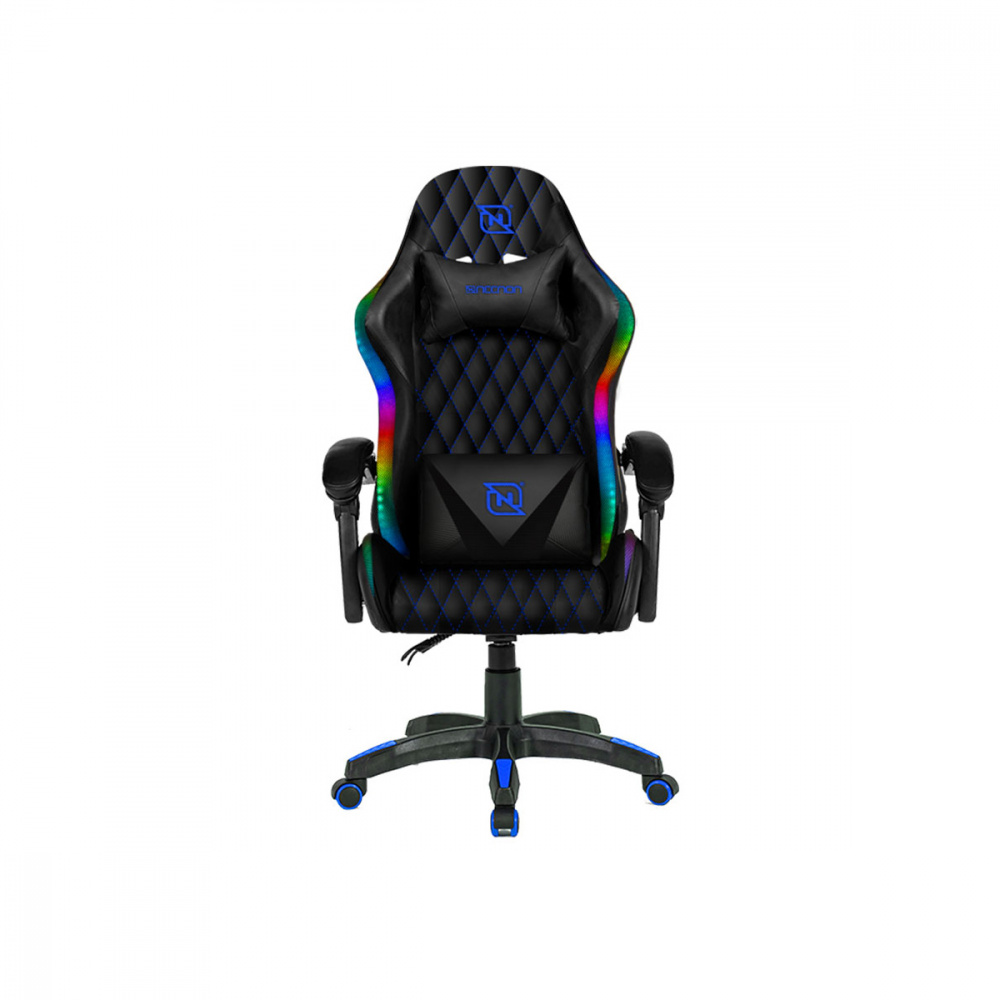 Necnon Silla Gamer NSG-RGB 1, hasta 150Kg, Negro/Azul