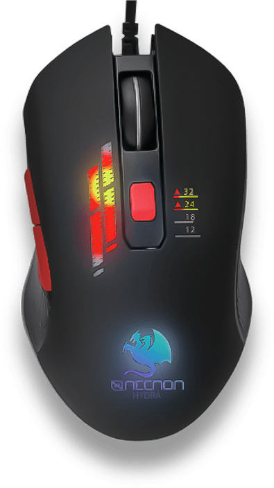Mouse Gamer Necnon Óptico NGM-HYDRA, Alámbrico, USB, 3200DPI, Negro