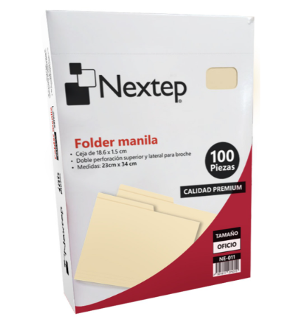 Nextep Fólder NE-011A, Tamaño Oficio, Azul, 100 Piezas