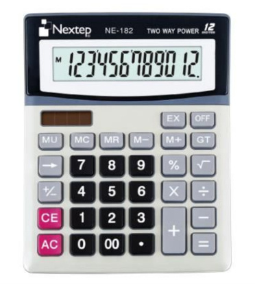 Nextep Calculadora de Bolsillo NE-182, 12 Dígitos, Batería/Energía Solar
