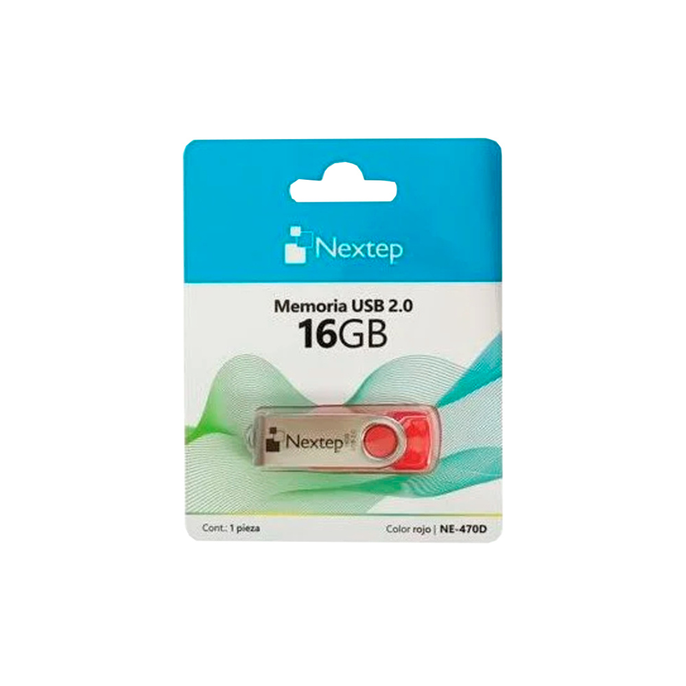 Memoria USB Nextep NE-470D, 16GB, USB-A 2.0, Rojo