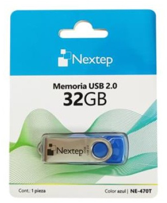 Memoria USB Nextep NE-470T, 32GB, USB-A 2.0, Azul/Gris