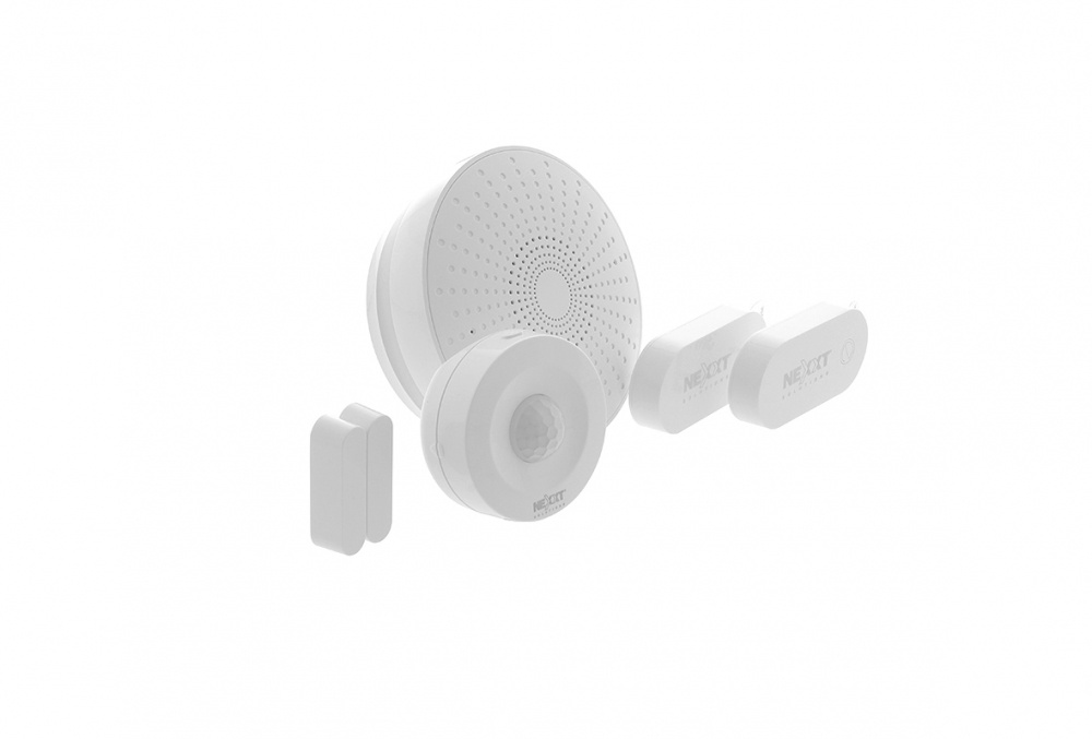 Nexxt Solutions Kit Sistema de Alarma Inteligente AHBWPMO4U1, Inalámbrico, Incluye Sensor de Movimiento/ 2x Sensores de Contacto/Sirena