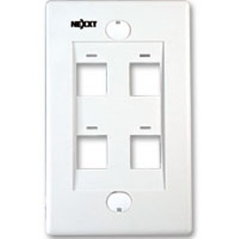 Nexxt Solutions Placa para Pared Cuádruple, RJ-45, 4 Salidas, Blanco