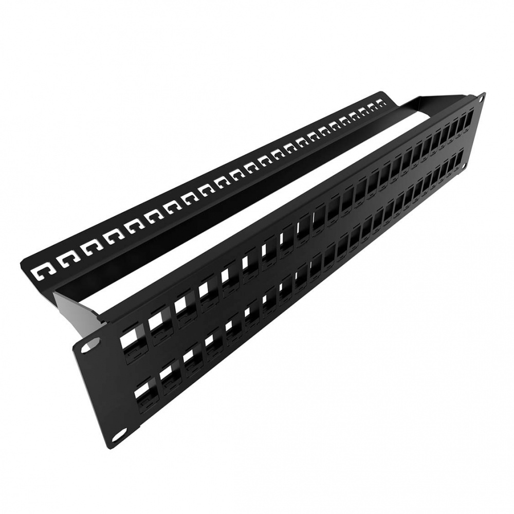 Nexxt Solutions Panel de Parcheo para Rack Modular, 48 Puertos RJ-45, 2U, Negro