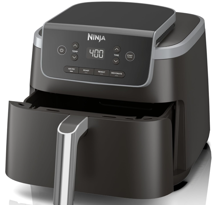 Ninja Freidora de Aire AF141, 4.7 Litros, 1760W, 204 °C, Negro