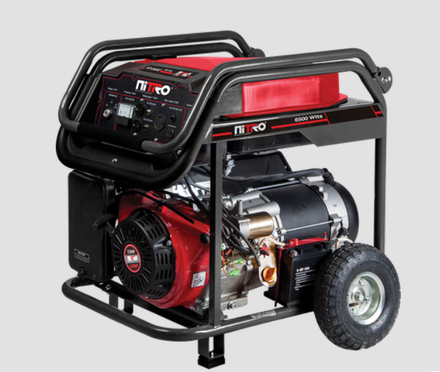 Nitro Generador de Gasolina NIT-G6500E, 6500W, 110V, 30 Litros, Negro/Rojo
