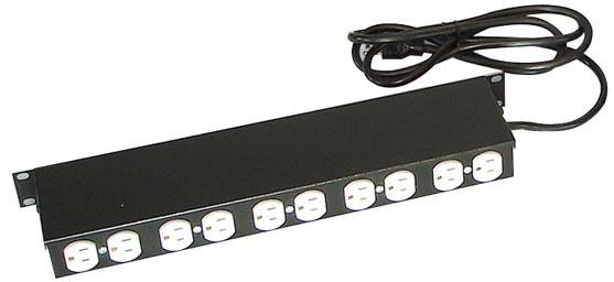 North System Barra de 10 Contactos Horizontal, 19'', Negro Texturizado