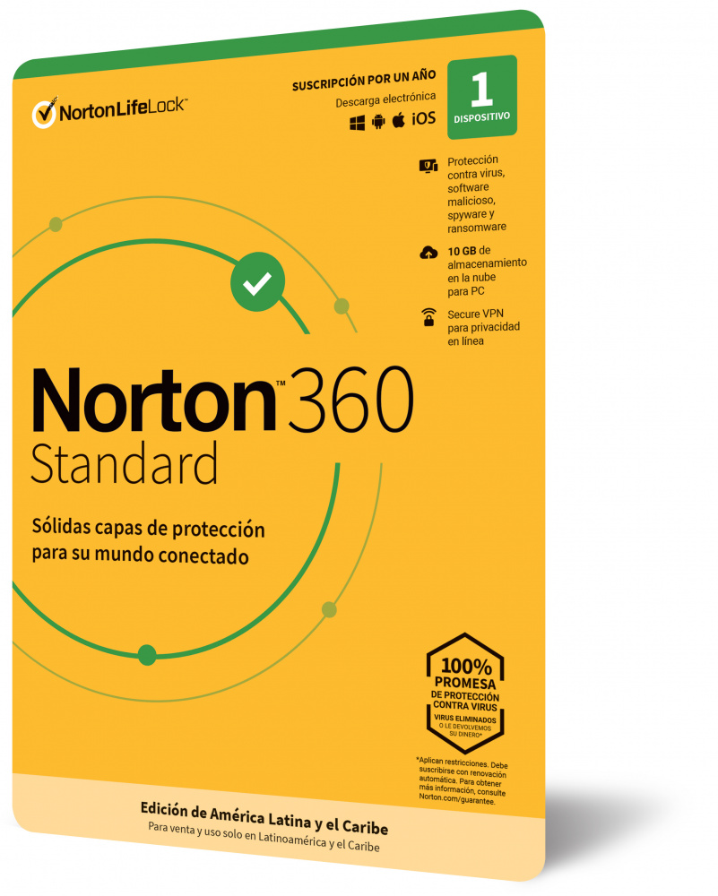 Norton 360 Standard/Internet Security, 1 Usuario, 1 Año, Windows/Mac