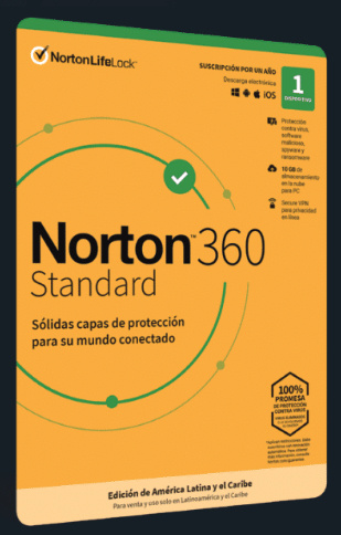 Norton 360 Estándar Internet Security, 1 Dispositivo, 2 Años, Windows/Mac/Android/iOS