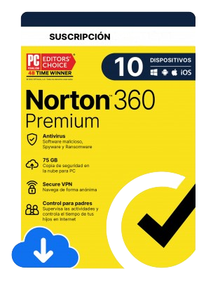 Norton Lifelock 360 Premium, 10 Licencias, 2 Años, Windows/Mac