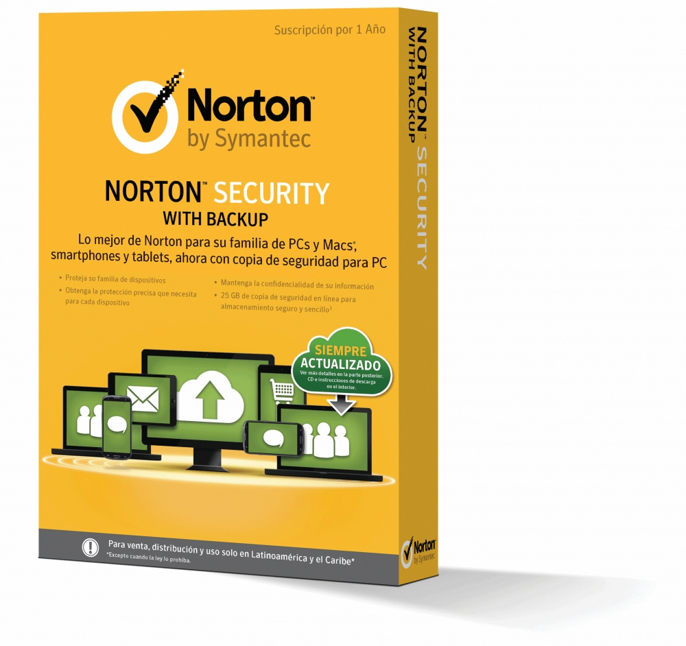 Symantec Norton Security con Backup 2.0 Español, 1 Usuario, 10 PCs, 1 Año (Caja)