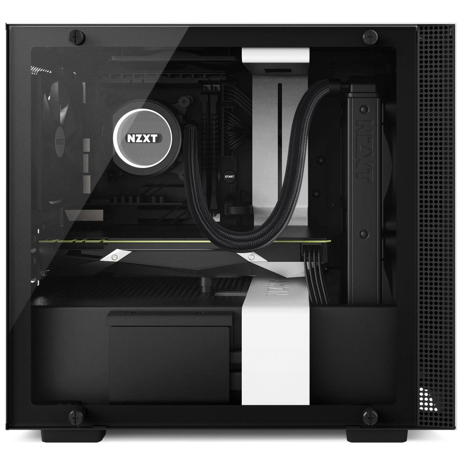 Gabinete NZXT H200 con Ventana, Mini-Tower, Mini-ITX/MicroATX, USB 3.0, sin Fuente, Blanco/Negro
