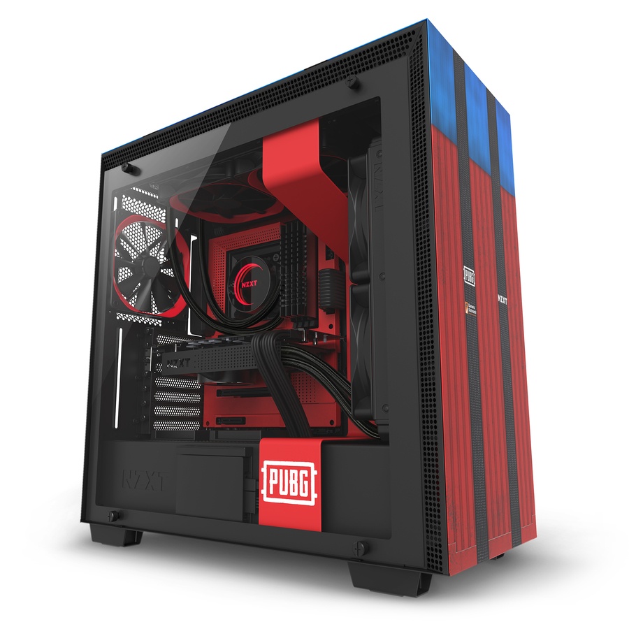 Gabinete NZXT H700 PUBG con Ventana, Midi-Tower, ATX/EATX/Micro-ATX/Mini-ITX, USB 2..0/3.0, Negro/Azul/Rojo
