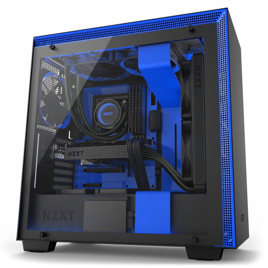 Gabinete NZXT H700i con Ventana RGB, Midi-Tower, ATX/EATX/Micro-ATX/Mini-ITX, USB 2.0/3.0, sin Fuente, Negro/Azul