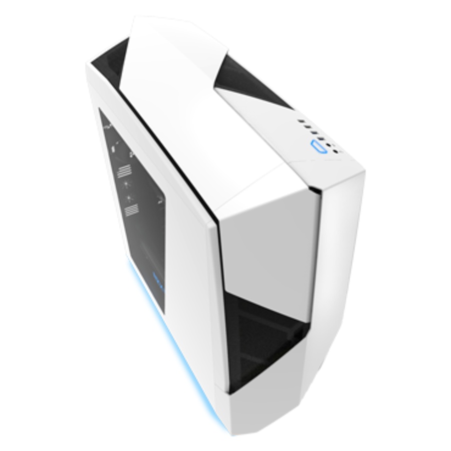 Gabinete NZXT Noctis 450 con Ventana, Midi-Tower, ATX/micro-ATX/mini-iTX, USB 2.0/3.0, sin Fuente, Blanco/Azul