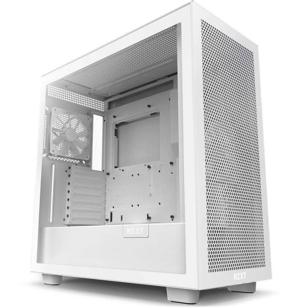 Gabinete NZXT H7 Flow, Midi-Tower, ATX/EATX/Micro-ATX/Mini-ITX, USB 3.0, sin Fuente, 2 Ventiladores Instalados, Blanco