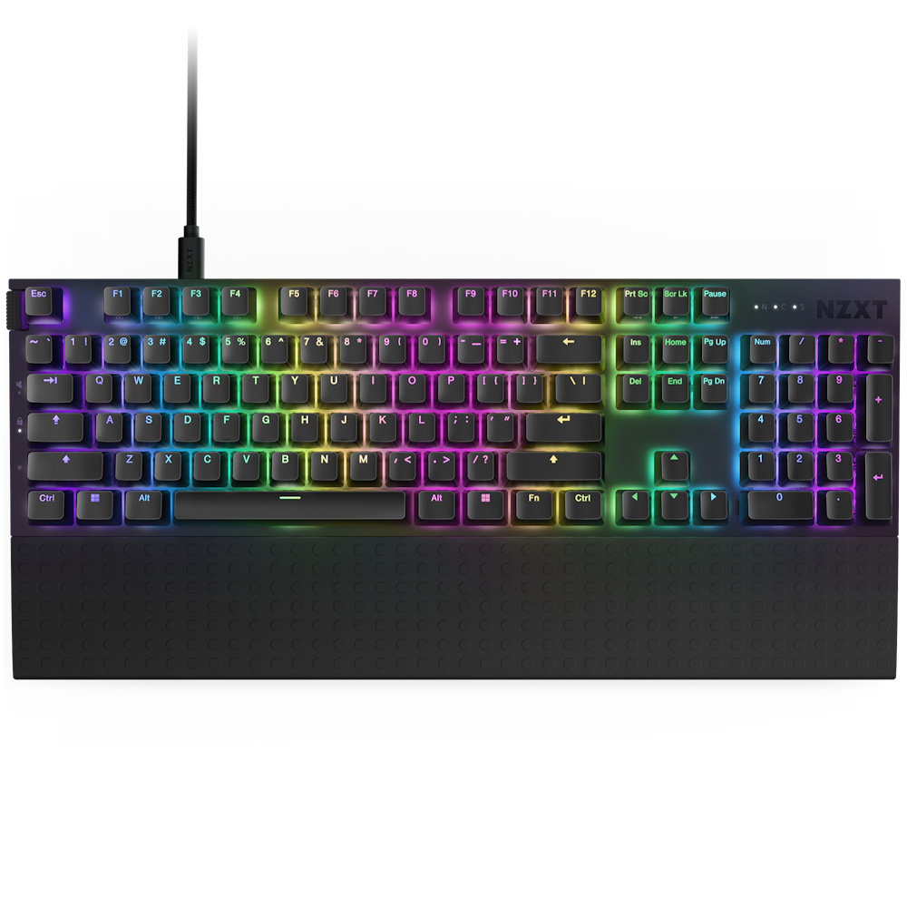 Teclado Gamer NZXT Function 2 RGB, Teclado Mecánico, Switch Óptico, Alámbrico, USB, Negro (Inglés)