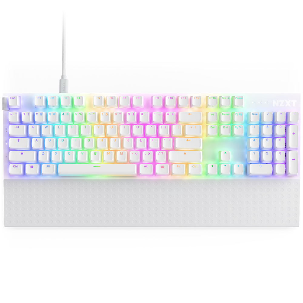 Teclado Gamer NZXT Function 2, Switch Gateron Red, Alámbrico, USB, Blanco (Inglés)