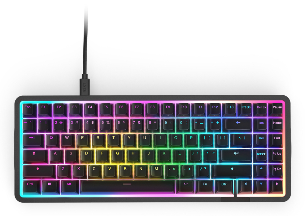 Teclado Gamer NZXT Function Elite LED RGB 75%, Teclado Mecánico, Óptico, Alámbrico, USB, Negro, Inglés