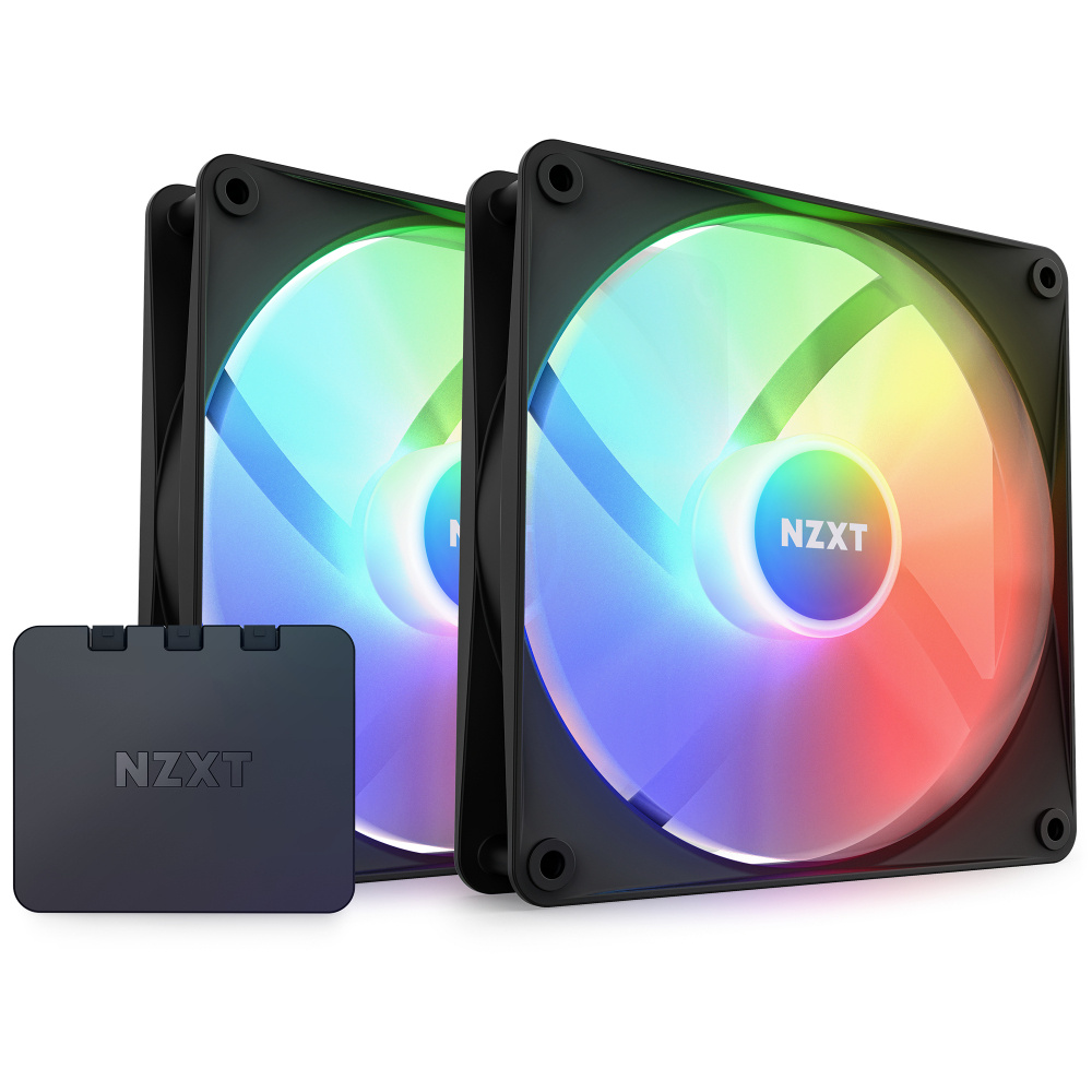 Ventilador NZXT F140 RGB Core, 2x 140mm, 1800RPM, RGB, Negro