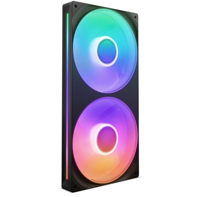 Ventilador NZXT F280 RGB Core, 2x 140mm, 2000RPM, RGB, Negro 