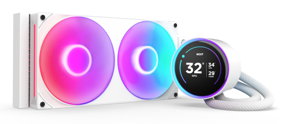 NZXT Kraken Elite 280 V2 RGB Enfriamiento Líquido para CPU, 2x 140mm, hasta 2000RPM, Blanco 