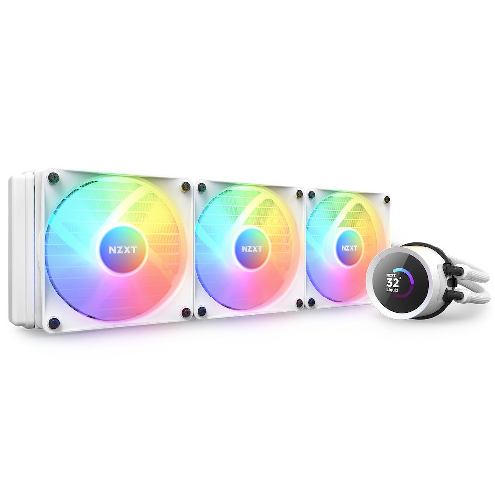 NZXT Kraken 360 RGB Enfriamiento Líquido para CPU, 3x 120mm, 500 - 1800RPM, Blanco