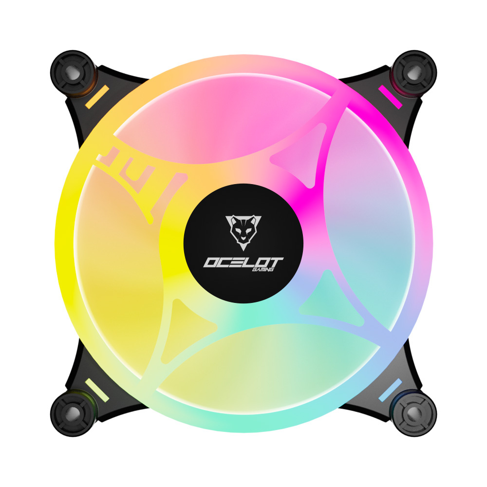 Ventilador Ocelot Gaming OG-F3, 120mm, 1200RPM, ARGB, Negro 