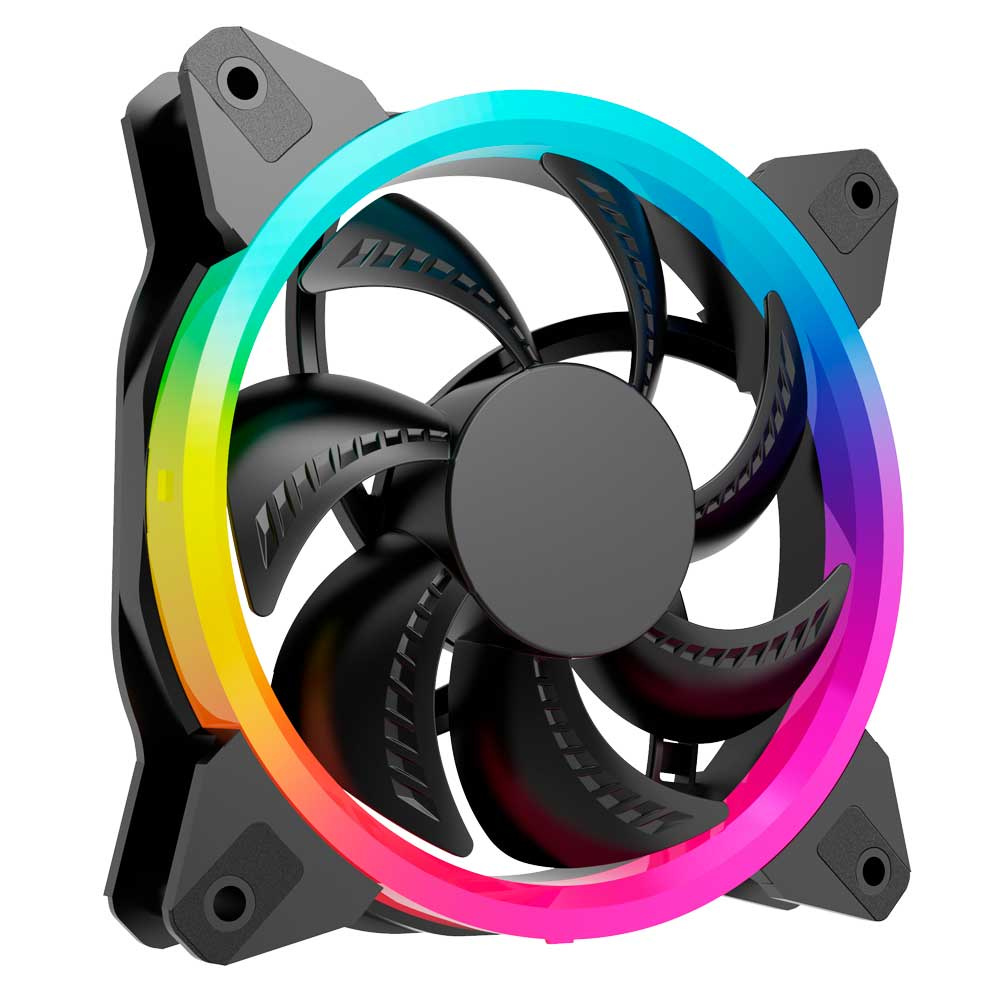 Ventilador Ocelot Gaming OGF01 RGB, 120mm, 1200RPM, Negro ― Empaque abierto, producto nuevo.