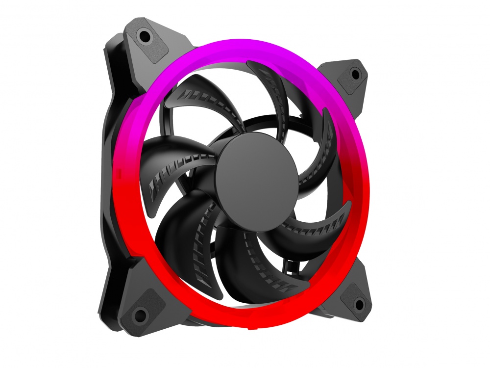 Ventilador Ocelot Gaming OGF02 RGB, 120mm, 1200RPM, Negro
