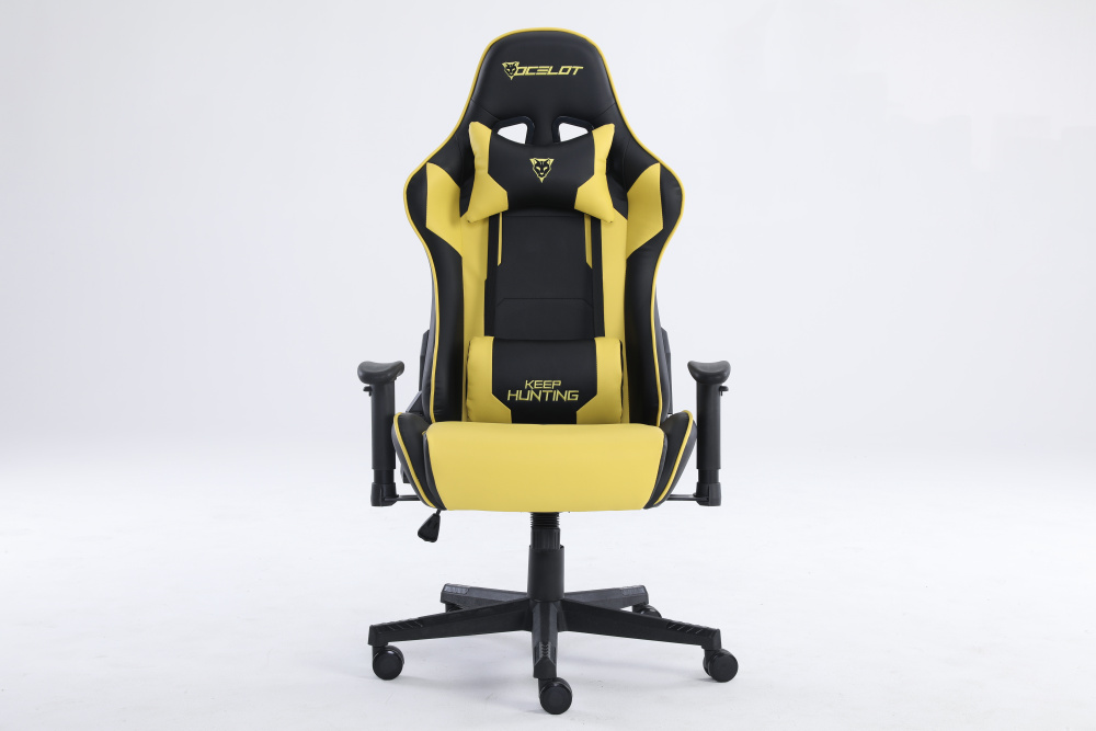 Ocelot Gaming Silla Gamer OGS-02, hasta 150Kg, Negro/Amarillo