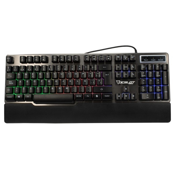 Teclado Gamer Ocelot Gaming OKM-S2 RGB, Alámbrico, Negro (Español)