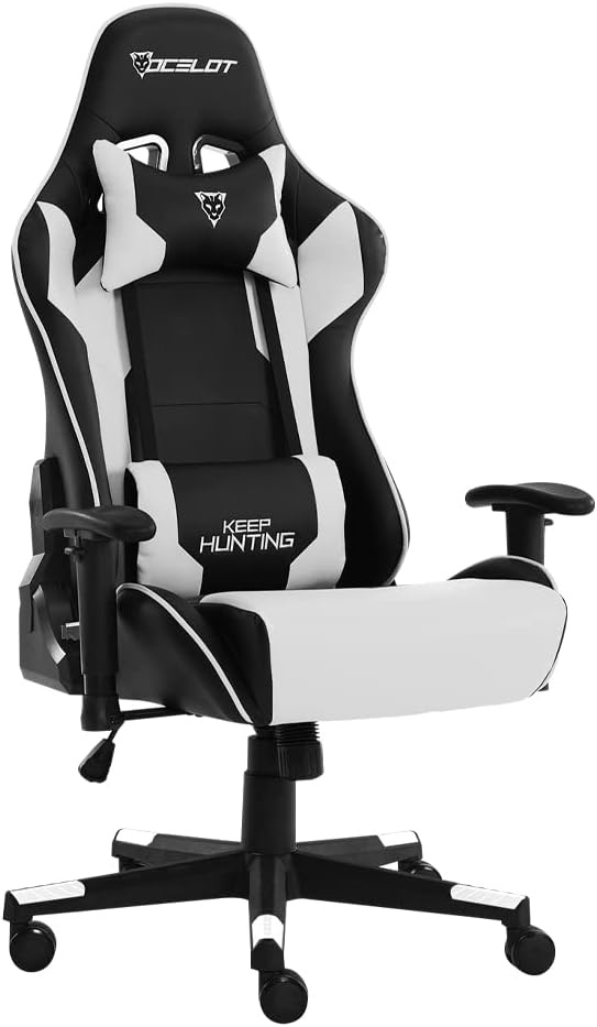 Ocelot Gaming Silla Gamer OSB-04, hasta 150Kg, Negro/Blanco
