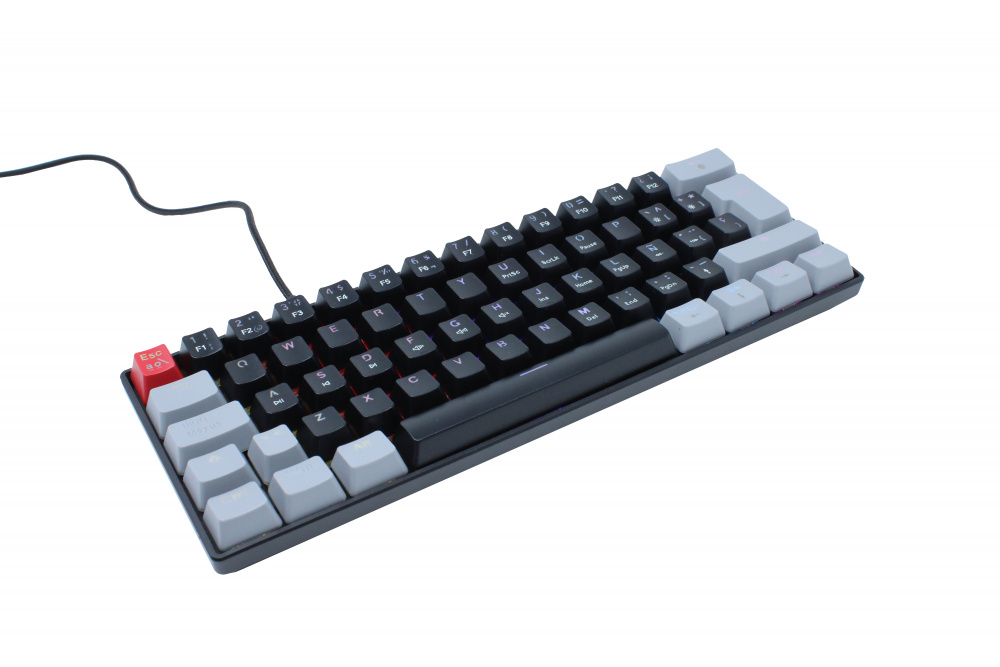 Teclado Gamer Ocelot Gaming Techno Black 60 RGB, Teclado Mecánico, Switch Blue, Alámbrico, Negro/Gris (Inglés)