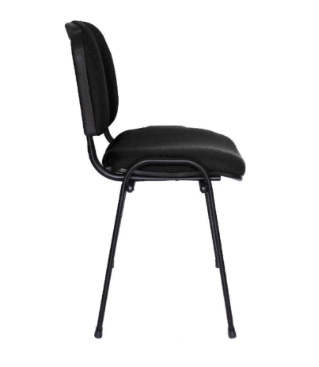 Offiho Silla Fija ISOSINBRAZOS-N , Asiento y Respaldo Acojinado, Negro